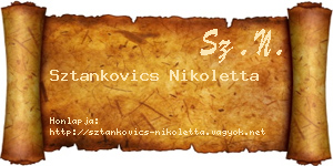 Sztankovics Nikoletta névjegykártya